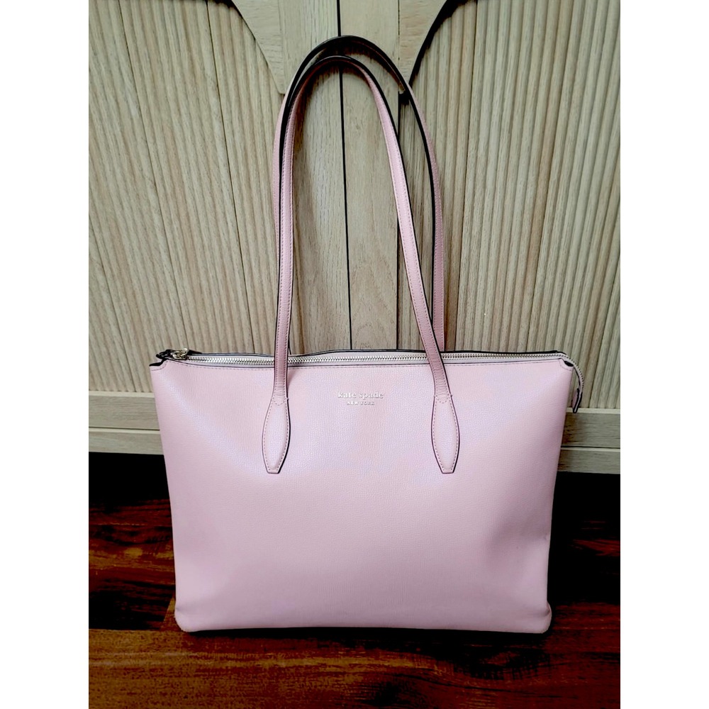 Kate Spade New York All Day Large Zip Top Tote Bag Light Pink Leather